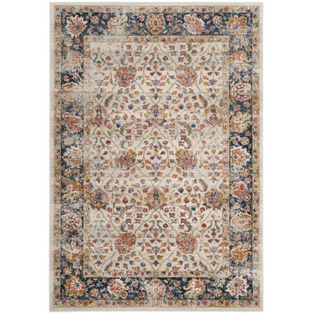 Safavieh 10 x 14 ft. Madison 609 Power Loomed Area RugCream & Navy MAD609D-10